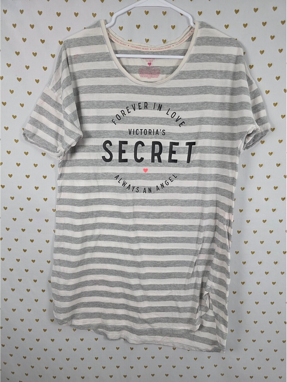 Victorias Secret Striped Soft Sleep Shirt Nightgown Pajama Dress MEDIUM